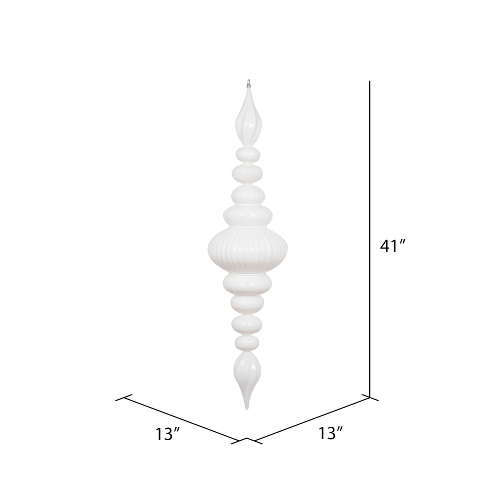 Vickerman 41" White Shiny Finial Ornament