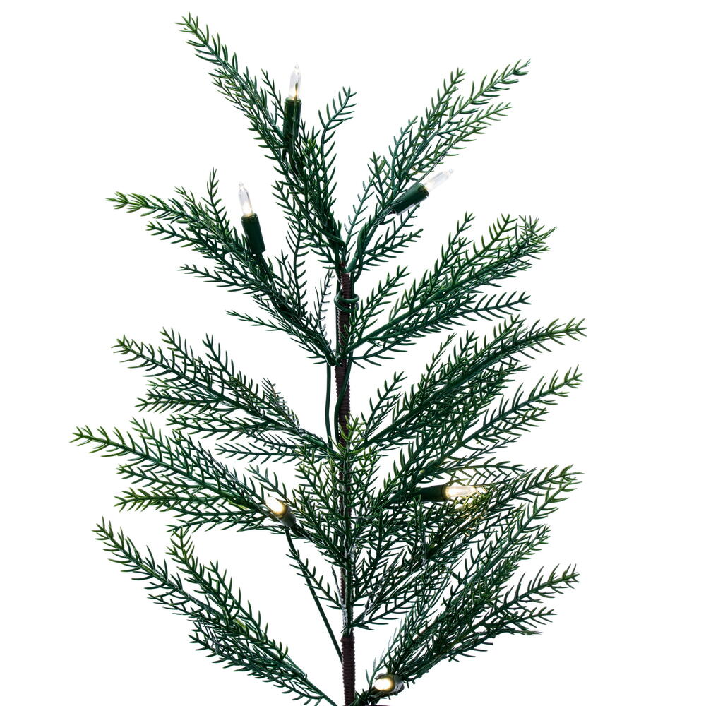 Vickerman 7' x 42" Western Cedar Artificial Slim Pre-lit Christmas Tree with 250 Dura-Lit® Warm White LED Mini Lights. It measures 84 inches tall and 42 inches wide, which is considered a slim profile. This tree boasts 812 tips for a realistic look. Pre-l