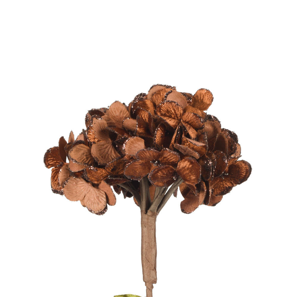 Vickerman 17" Artificial Mocha Hydrangea Christmas Spray 3 per bag