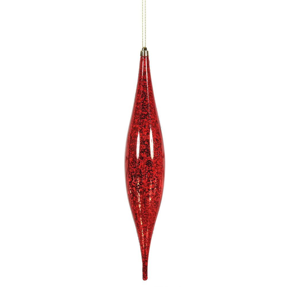 Vickerman 13" Red Mercury Rain Drop Christmas Ornament Pack of 2