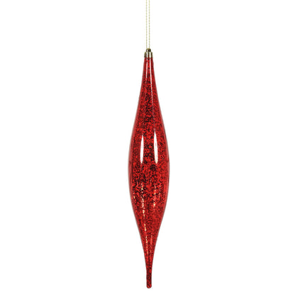 Vickerman 13" Red Mercury Rain Drop Christmas Ornament Pack of 2