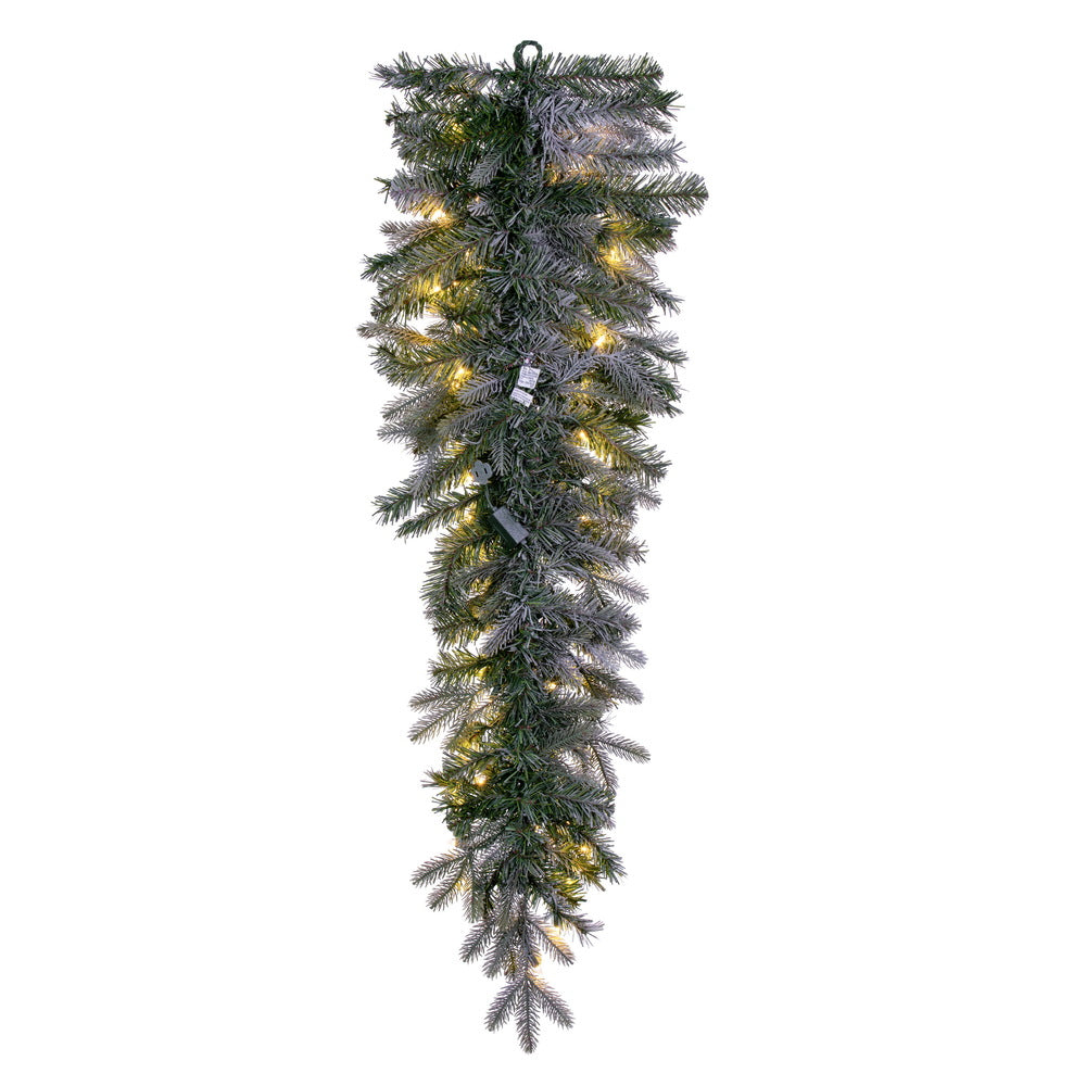Vickerman 48" Frosted Douglas Fir Artificial Pre-Lit Teardrop with Warm White LED Lights.