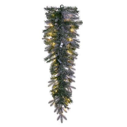 Vickerman 48" Frosted Douglas Fir Artificial Pre-Lit Teardrop with Warm White LED Lights.