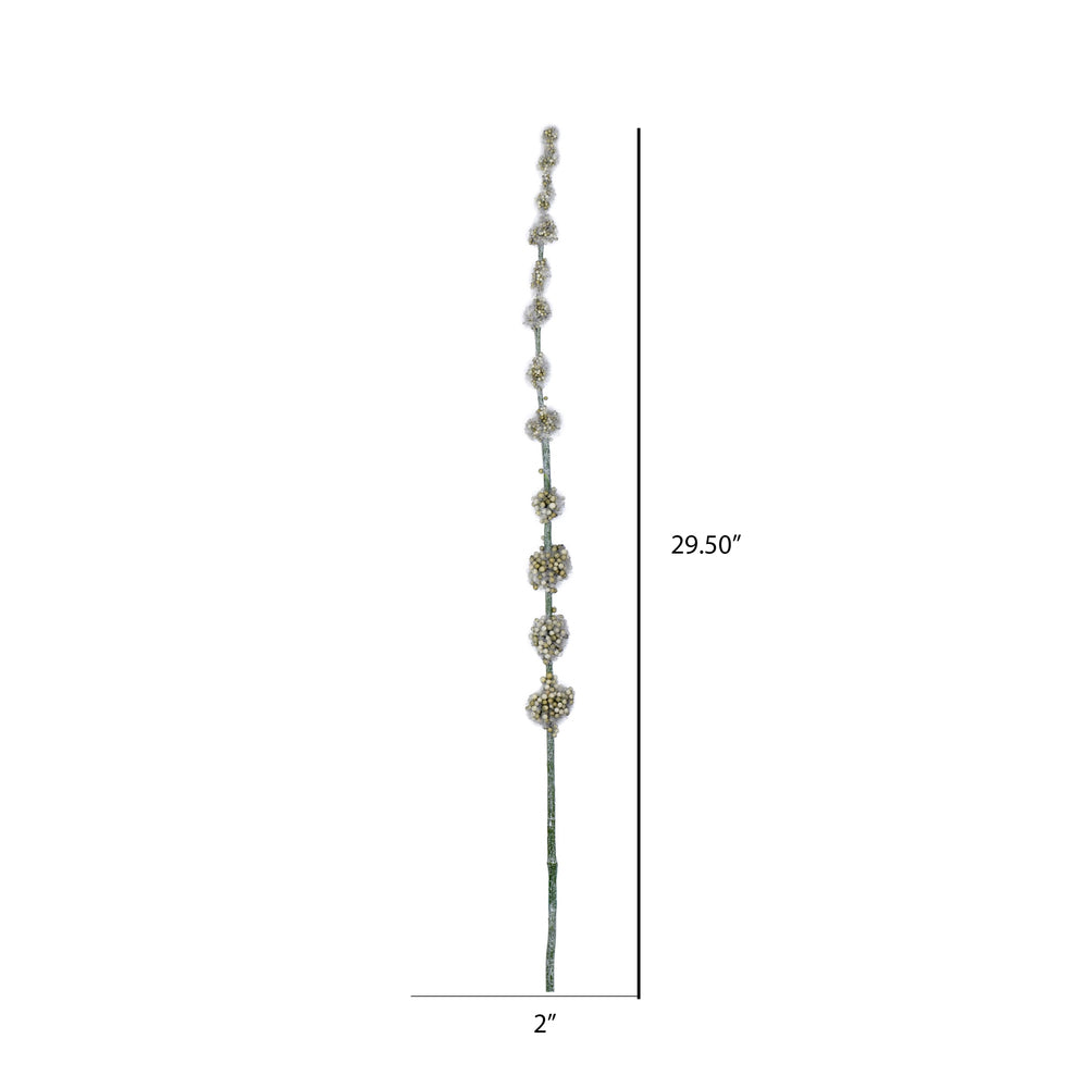 Vickerman 29.5" Artificial Green Pom Pom Spray. Includes 6 sprays per pack.