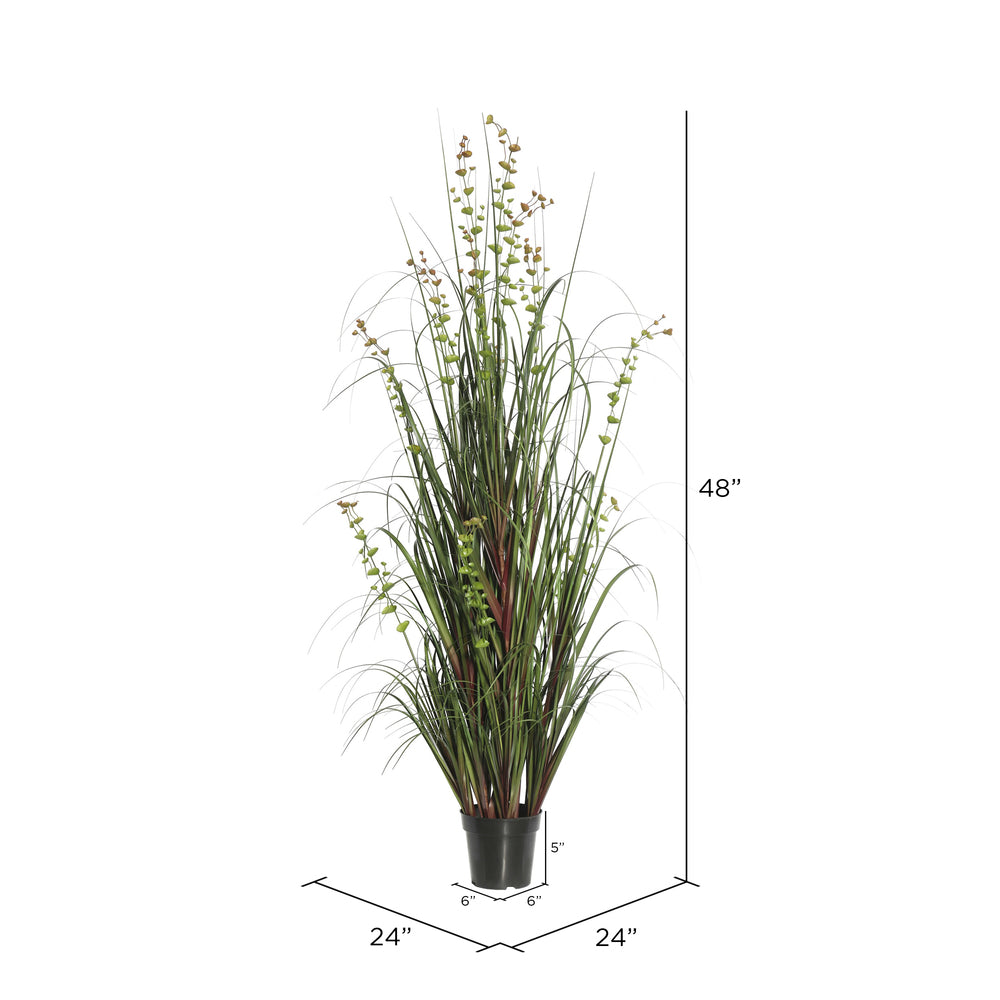 Vickerman 48" Artificial Potted Green Grass and Eucalyptus.
