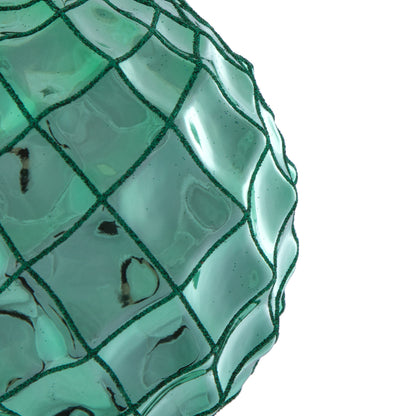Vickerman 6" Seafoam Green Shiny Form Ball Drilled Wired 4/Bag. Add texture and shimmer to your holiday decorating projects with this geometric shaped ball. It features glitter accents along the edges of the geometric pattern. This ornament contains a dri