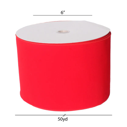 Vickerman 6" x 50 Yards Red Velvet Outdoor Wired Christmas Ribbon