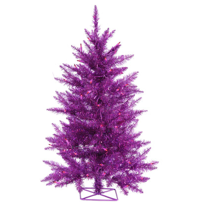 Vickerman 3' Purple Artificial Christmas Tree Purple Dura-lit Incandescent Lights