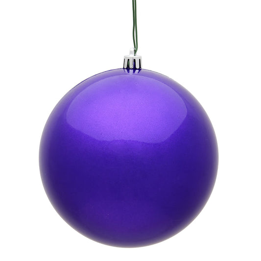 Vickerman 4" Purple Candy Ball Ornament 6 per Bag