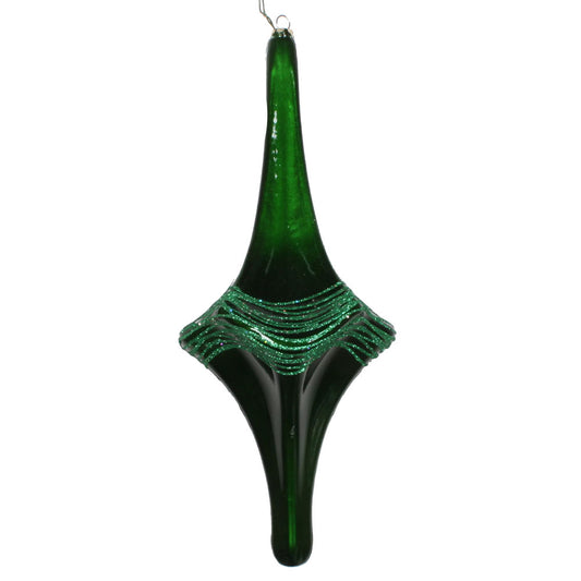 Vickerman 12" Green Candy Glitter Drop Christmas Ornament.