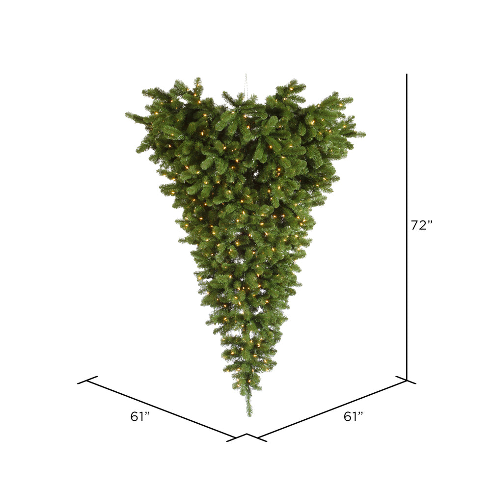 Vickerman 6' American Upside Down Artificial Christmas Half Tree Clear Dura-Lit® Lights