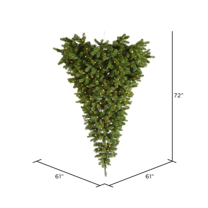 Vickerman 6' American Upside Down Artificial Christmas Half Tree Clear Dura-Lit® Lights