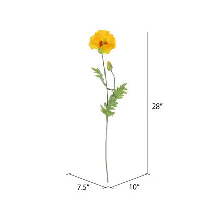 Vickerman 28" Artificial Yellow Poppy Spray. Includes 6 sprays per pack.
