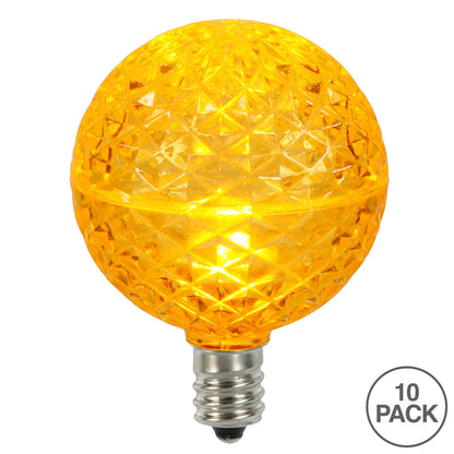 Vickerman G50 LED Yellow Replacement Bulb E12/C7 Nickel Base .38W 10 Bulbs per Pack