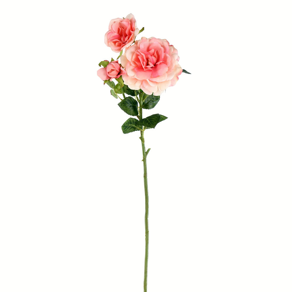 Vickerman 27" Artificial Light Pink Rose Stem Set of 3