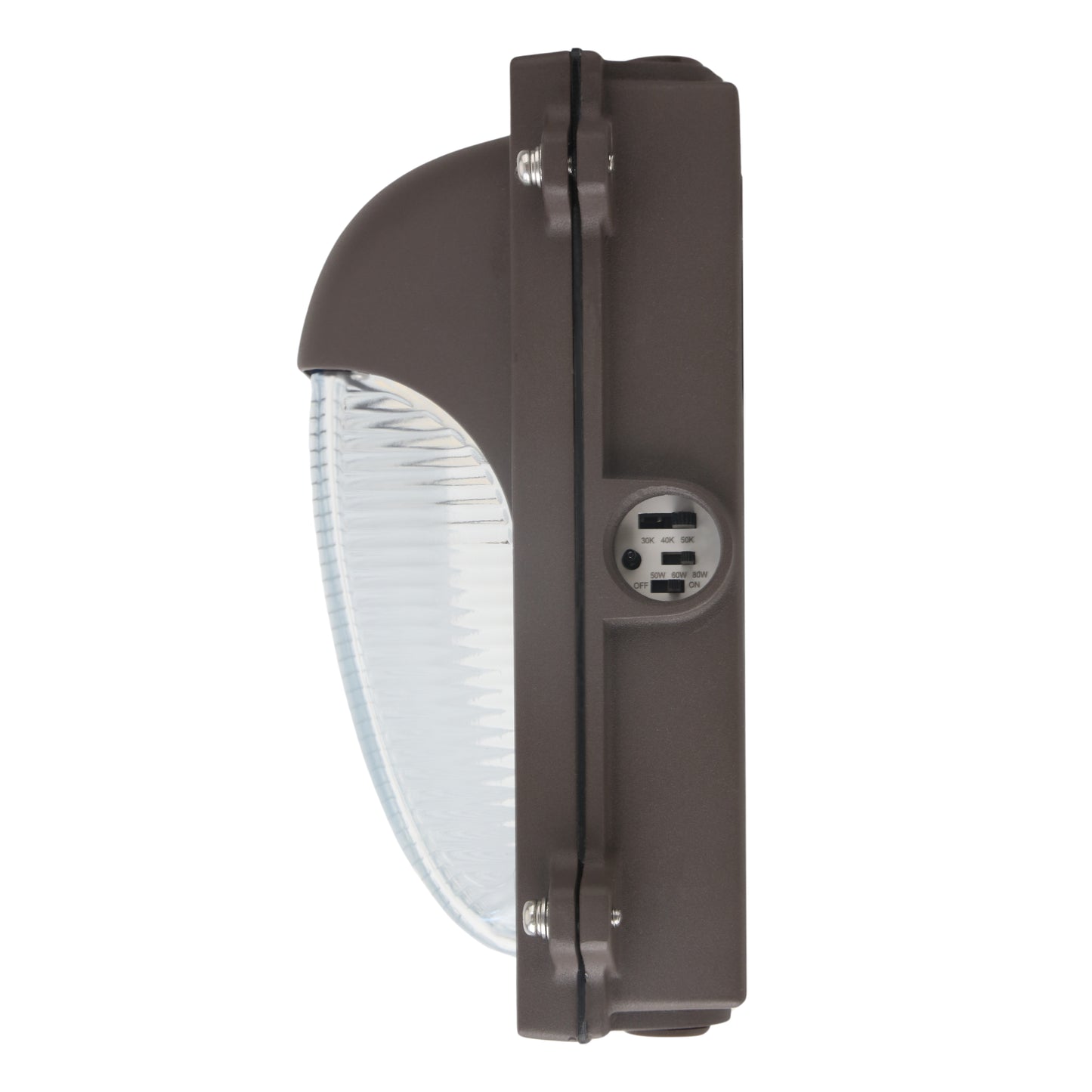 ASD Lighting LED Slim Wallpack Power Adjustable 60/100/120W 120-277V CCT Selectable 3000/4000/5000 with Photocell Dimmable Bronze UL DLC Premium