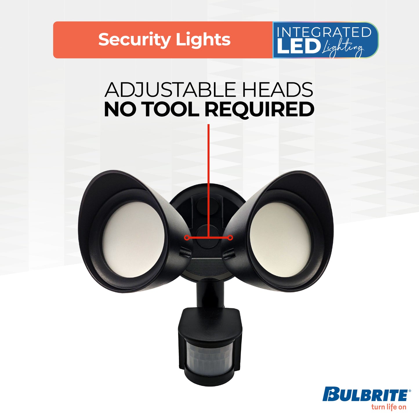 Bulbrite 773703 Motion Sensor / Dusk-To-Dawn Wired Outdoor 2-Head LED Security Flood Light, Black