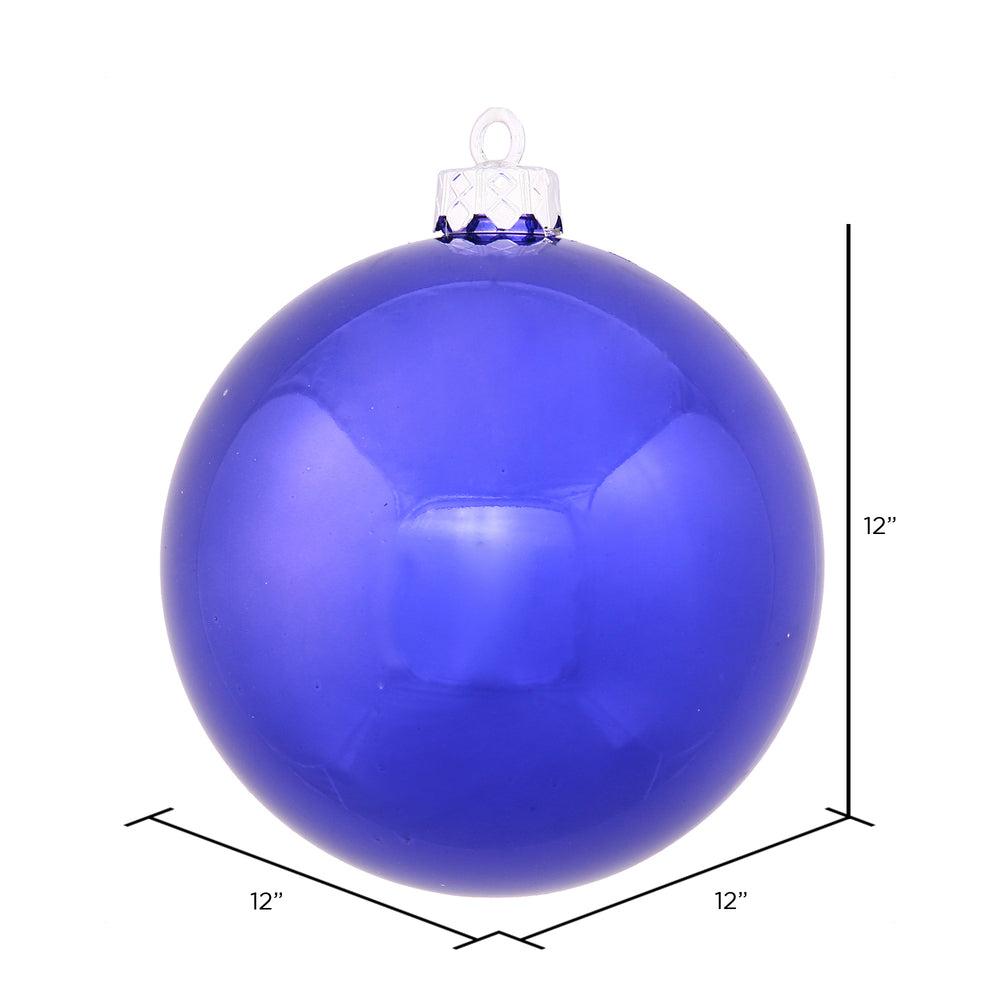 Vickerman 12" Cobalt Shiny Ball Ornament