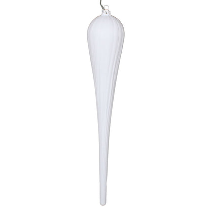 Vickerman 15.75" White Matte Glitter Drop Christmas Ornament Pack of 2