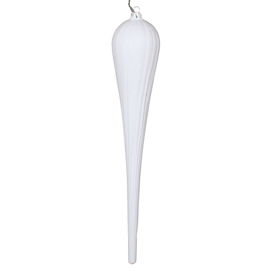 Vickerman 15.75" White Matte Glitter Drop Christmas Ornament Pack of 2