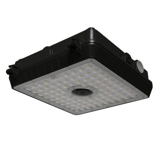 ASD Lighting LED Low-Profile Canopy with Q-base 45W 120-277V CCT Selectable 3000/4000/5000K Dimmable Bracket mount Black UL DLC Premium