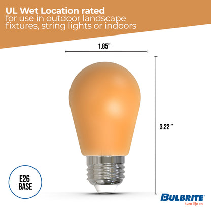 Bulbrite 776151 25-Watt Equivalent Ceramic Amber Color S14 Weatherproof Outdoor E26 Medium Base LED Light Bulb