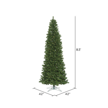 Vickerman 8.5' Oregon Fir Slim Artificial Christmas Tree Warm White LED Lights