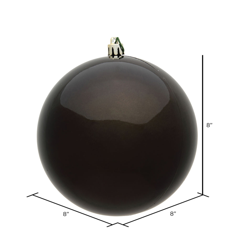 Vickerman 8" Gunmetal Shiny Ball Ornament