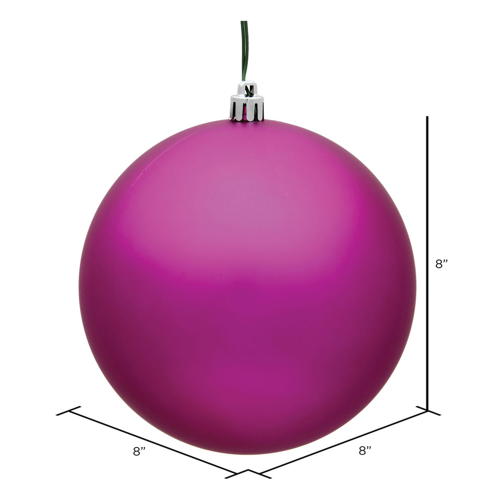 Vickerman 8" Fuchsia Matte Ball Ornament