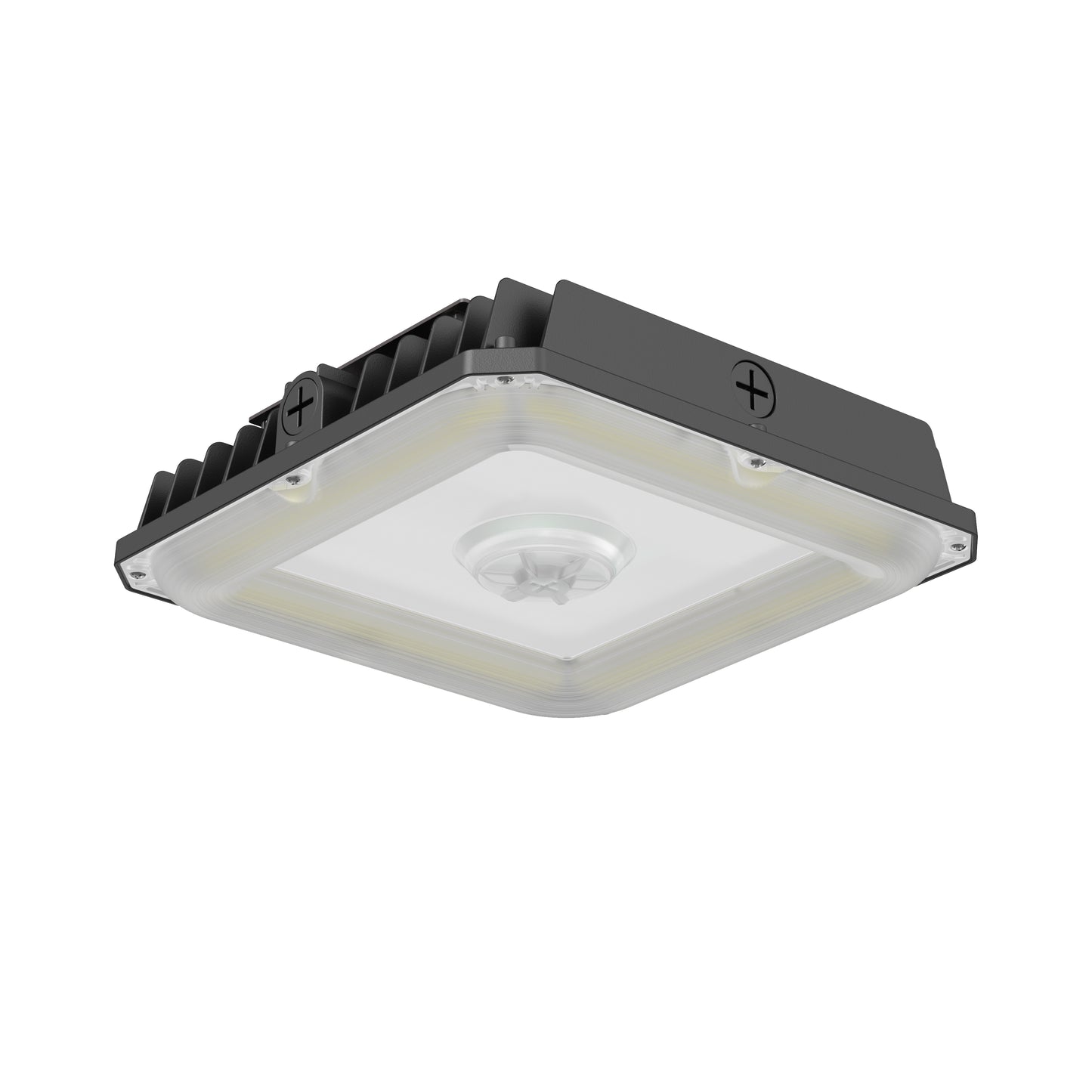 ASD Lighting LED Edge-Lit Canopy with Q-base 60/70/100W 120-277V 0-10V Dimmable 140Lm/W 3000/4000/5000K Black UL DLC Premium