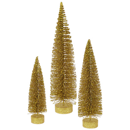 Vickerman 12"/16"/20" Gold Glitter Oval Artificial Christmas Tree Unlit