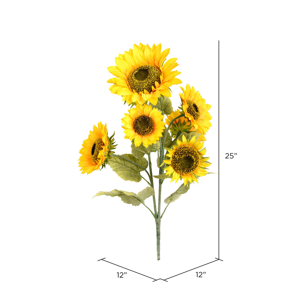 Vickerman 25" Artificial Yellow Sunflower Bush.