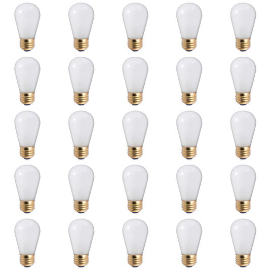 BULBRITE INCANDESCENT S14 MEDIUM SCREW (E26) 11W DIMMABLE LIGHT BULB 2700K/WARM WHITE 25PK (701911)