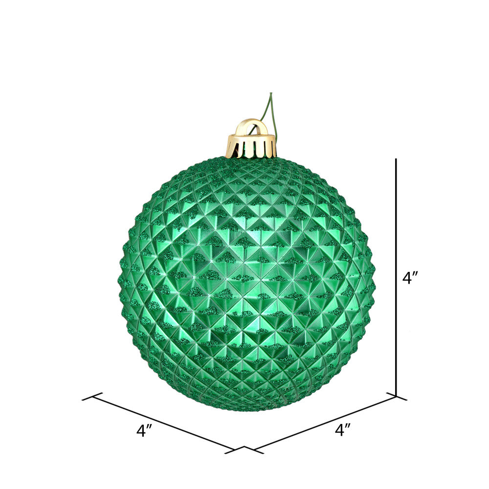 Vickerman 4" Seafoam Green Durian Glitter Ball Ornament 6 per Bag