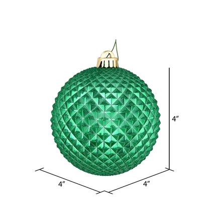 Vickerman 4" Seafoam Green Durian Glitter Ball Ornament 6 per Bag