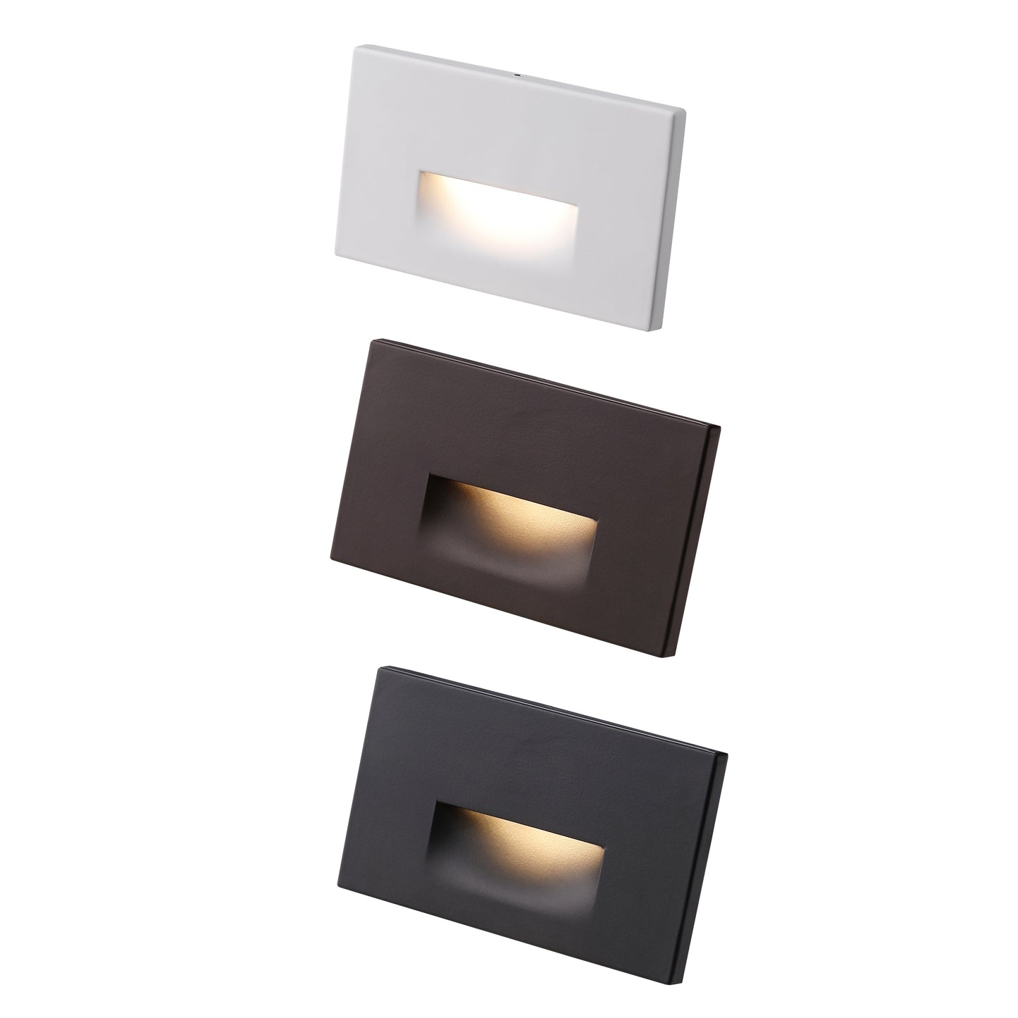 ASD Lighting LED Step Light Horizontal 3W 120V CCT Selectable 3000/4000/5000K with Photocell White ETL