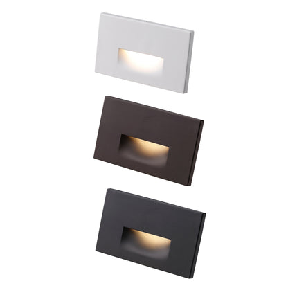 ASD Lighting LED Step Light Horizontal 3W 120V CCT Selectable 3000/4000/5000K with Photocell White ETL