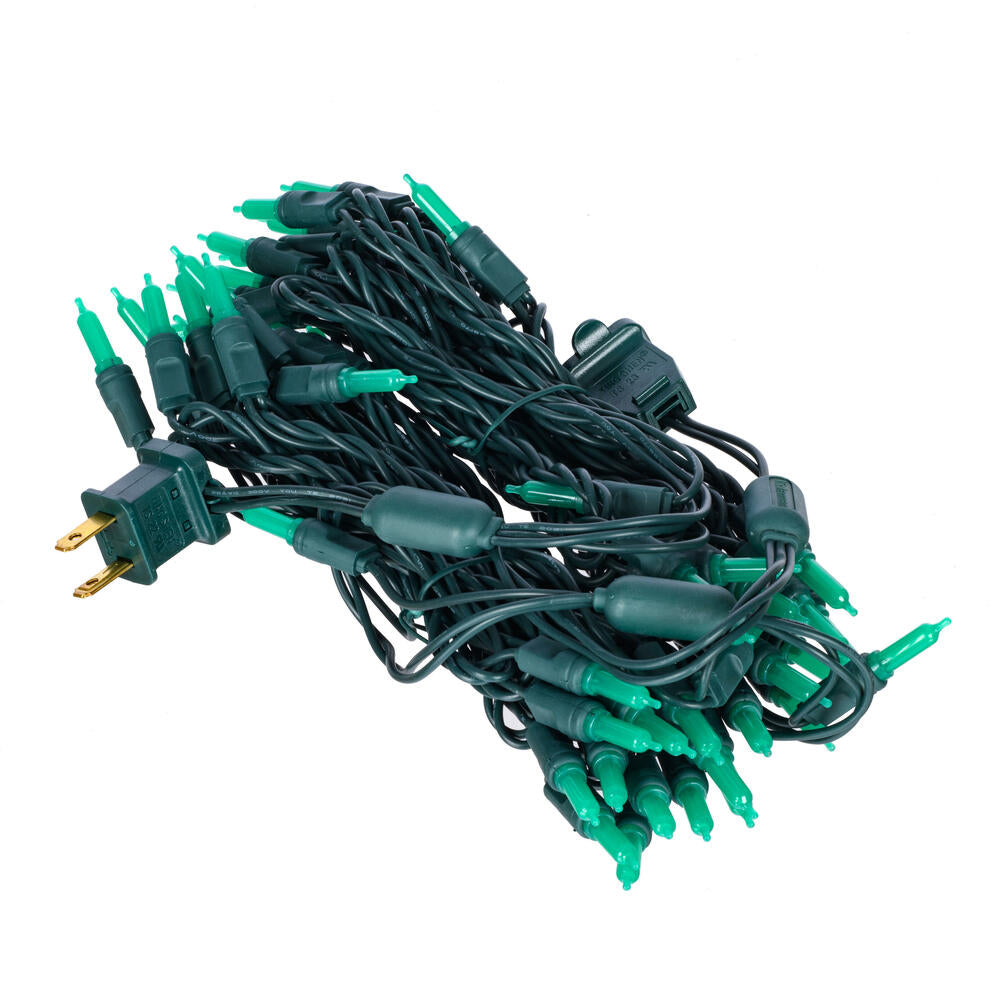 Vickerman 25' Frosted Green Single Mold Italian LED Christmas light set.