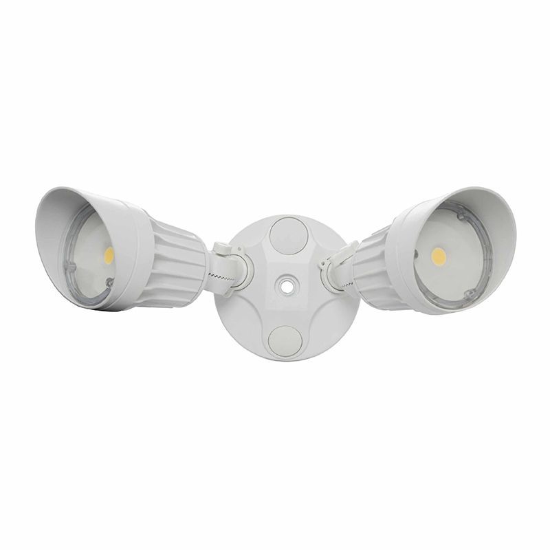 Westgate 20W 3Cct 30/40/50K White 2-Heads Dimmable Security/Wall Light - No Sensor, Outdoor Lighting, 20W, 1900 Lumens, 3000K/4000K/5000K, White Finish