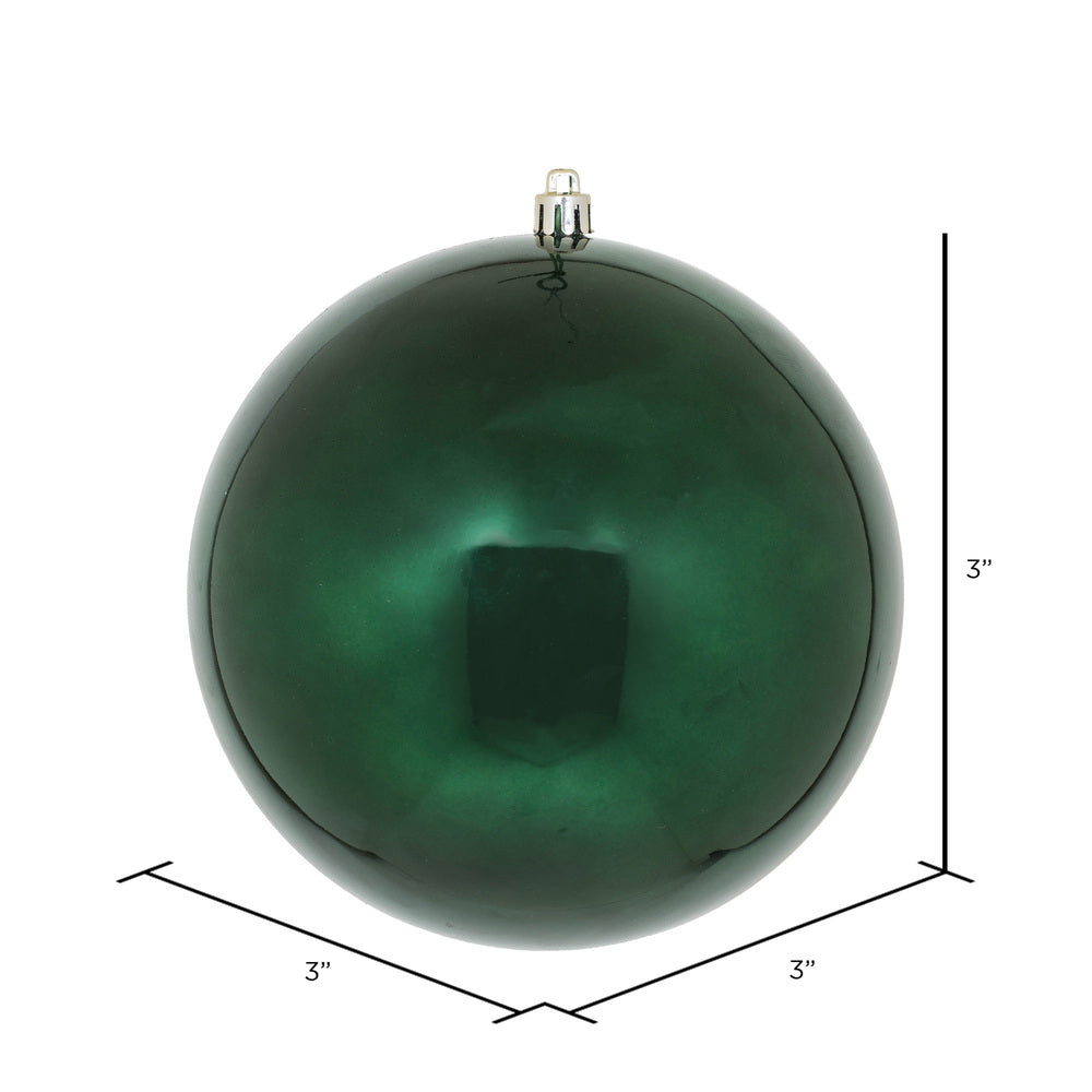 Vickerman 3" Midnight Green Candy Ball Ornament 12 per Bag