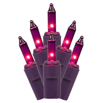 Vickerman 35 LED Mauve Dura-Lit Light on Mauve Wire, 26' Christmas Light Strand