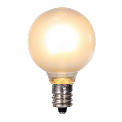 Vickerman G40 Transparent Frosted U-Shaped Filament Warm White Bulb, E12 Base, .6 Watts, 25 Pcs Assorted/Bag.