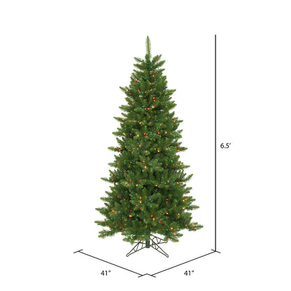 Vickerman 6.5' Camdon Fir Slim Artificial Christmas Tree Multi-colored Dura-lit LED Lights