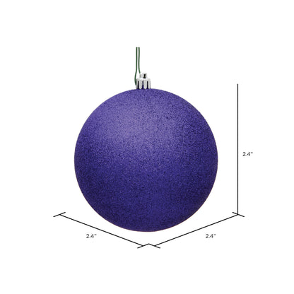 Vickerman 2.4" Purple Glitter Ball Ornament 24 per Bag