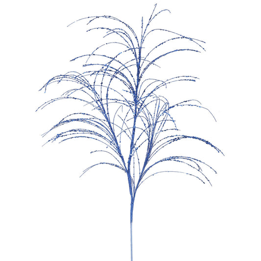 Vickerman 34" Blue Glitter Grass Artificial Christmas Spray. Includes 6 sprays per pack.