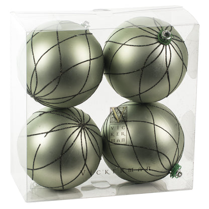 Vickerman 4" Wrought Iron Matt Glit Swirl Ball 4Bx
