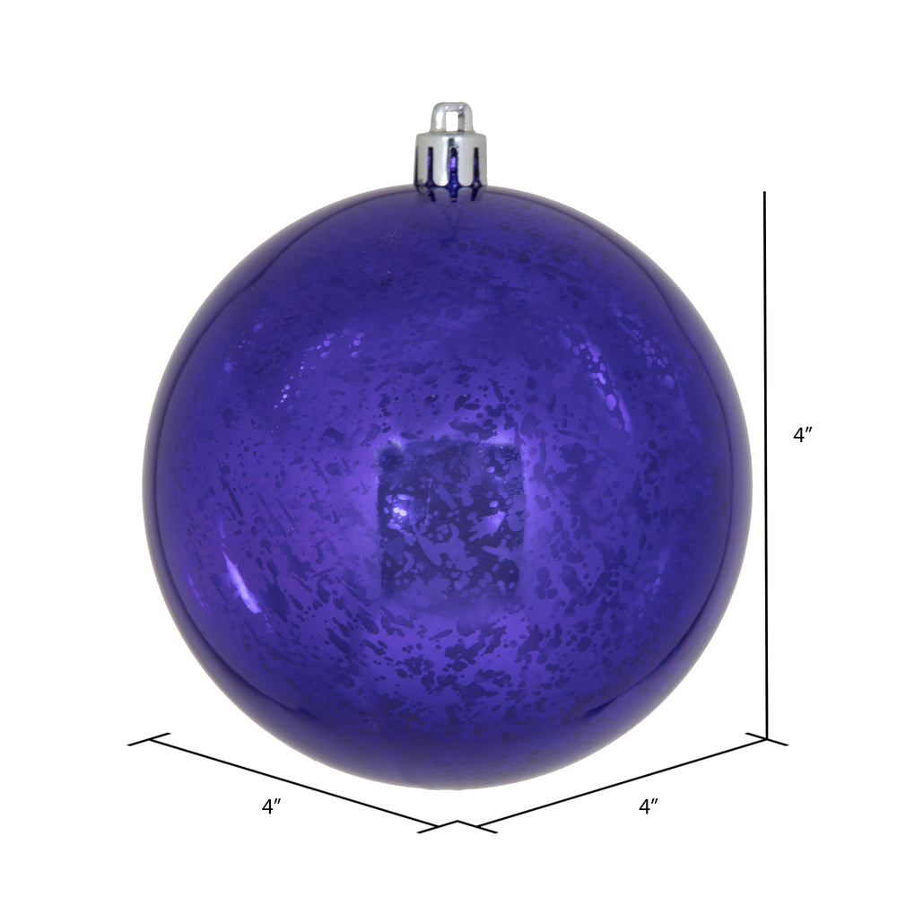 Vickerman 4" Purple Shiny Mercury Ball Ornament 6 per Bag.