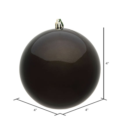 Vickerman 4" Gunmetal Candy Ball Ornament 6 per Bag