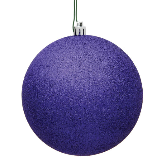Vickerman 4.75" Purple Glitter Ball Ornament 4 per Bag