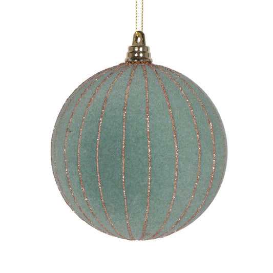 Vickerman 4" Light Green Round Ornament 3 per bag.